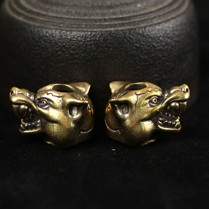 Wolf Jewelry & Watches Tampa - Dieren Wolf Krijgers Hoofd Sculptuur Messing