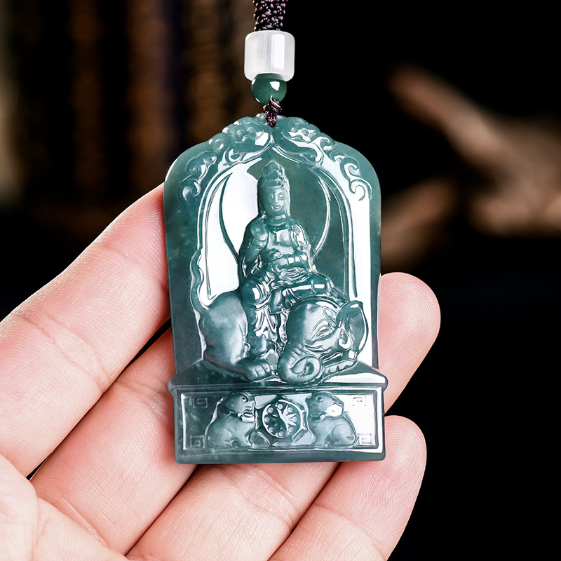 Jewelry & Watches Sp Z Oo Janów Lubelski - Natuurlijke Birmese Jadeïet Guanyin hanger ketting