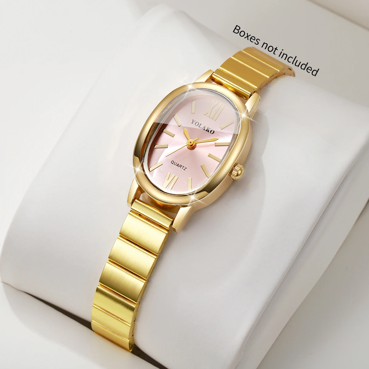 Jewelry Watches Gold - Elegante roze wijzerplaat dameshorloge gouden armband