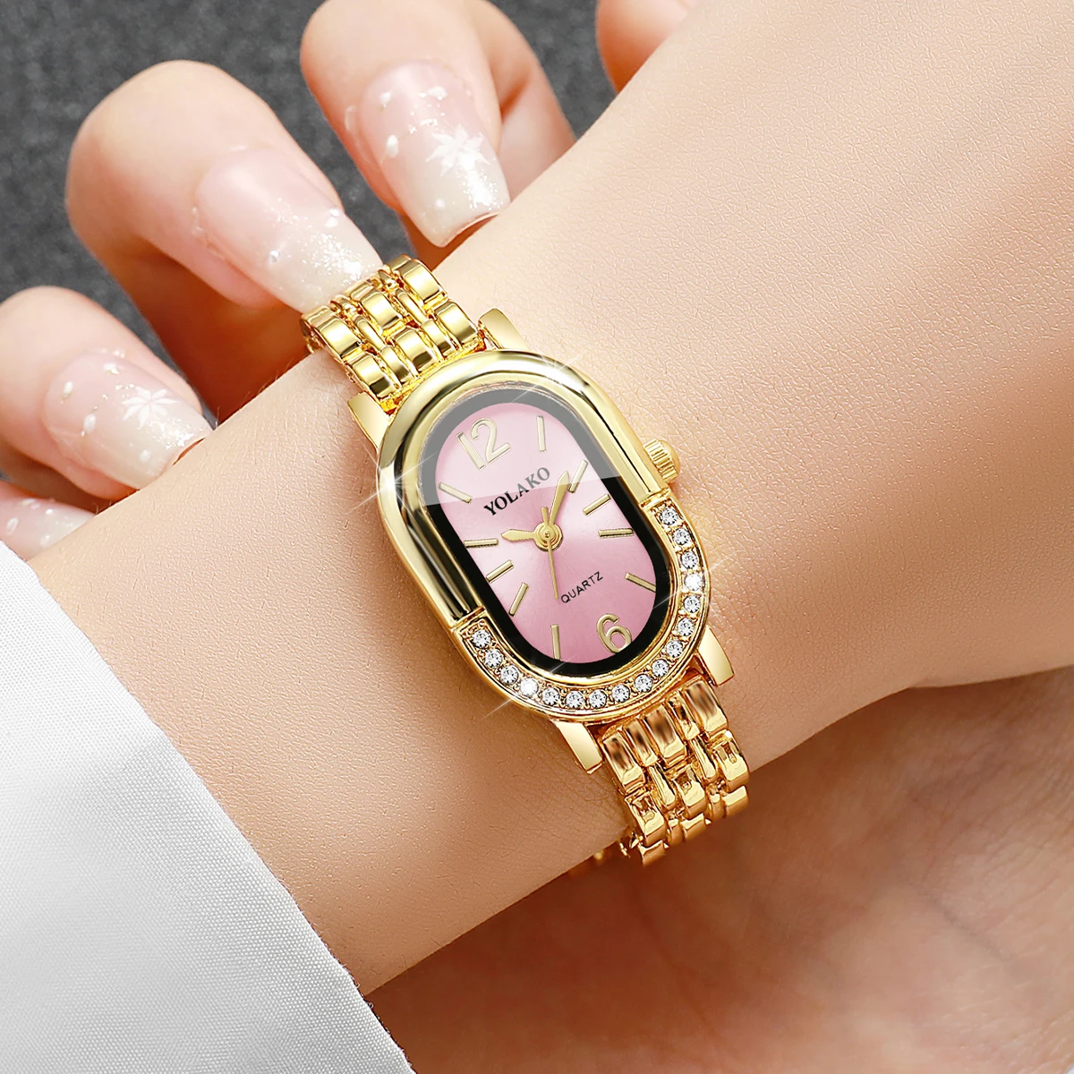 Luxe strass dames quartz horlo - Jewelry Watches Gold recensie en prijs