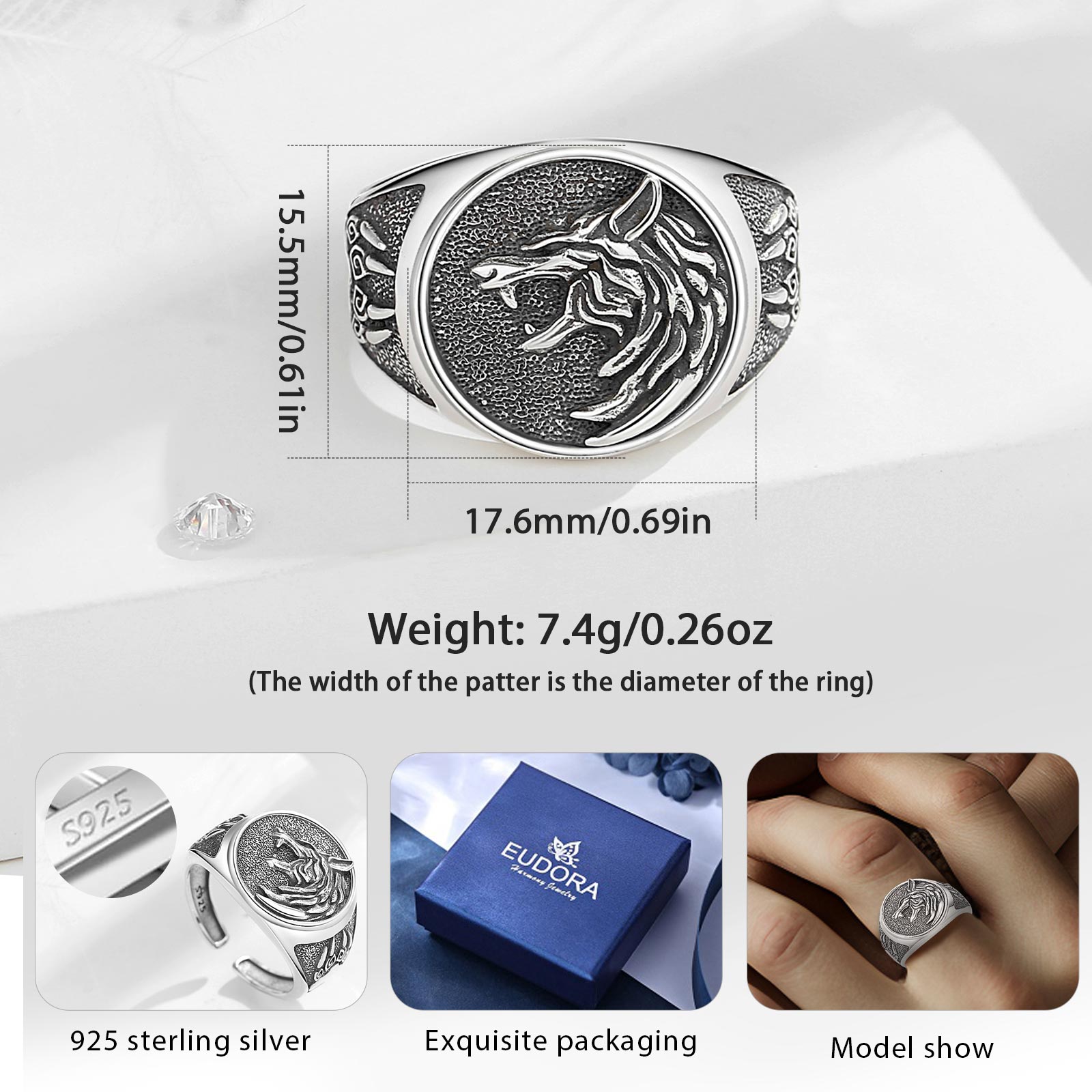 Eudora 925 Sterling Zilver Vik - Wolf Jewelry & Watches Tampa recensie en prijs