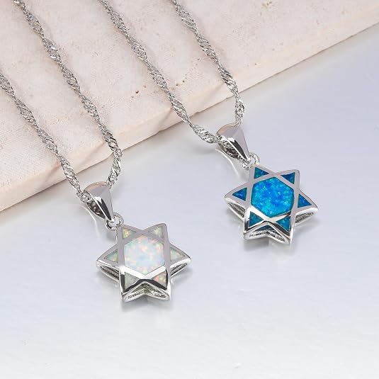 Davidster Opaal hanger ketting - Jewelry & Watches Sp Z Oo Janów Lubelski recensie en prijs