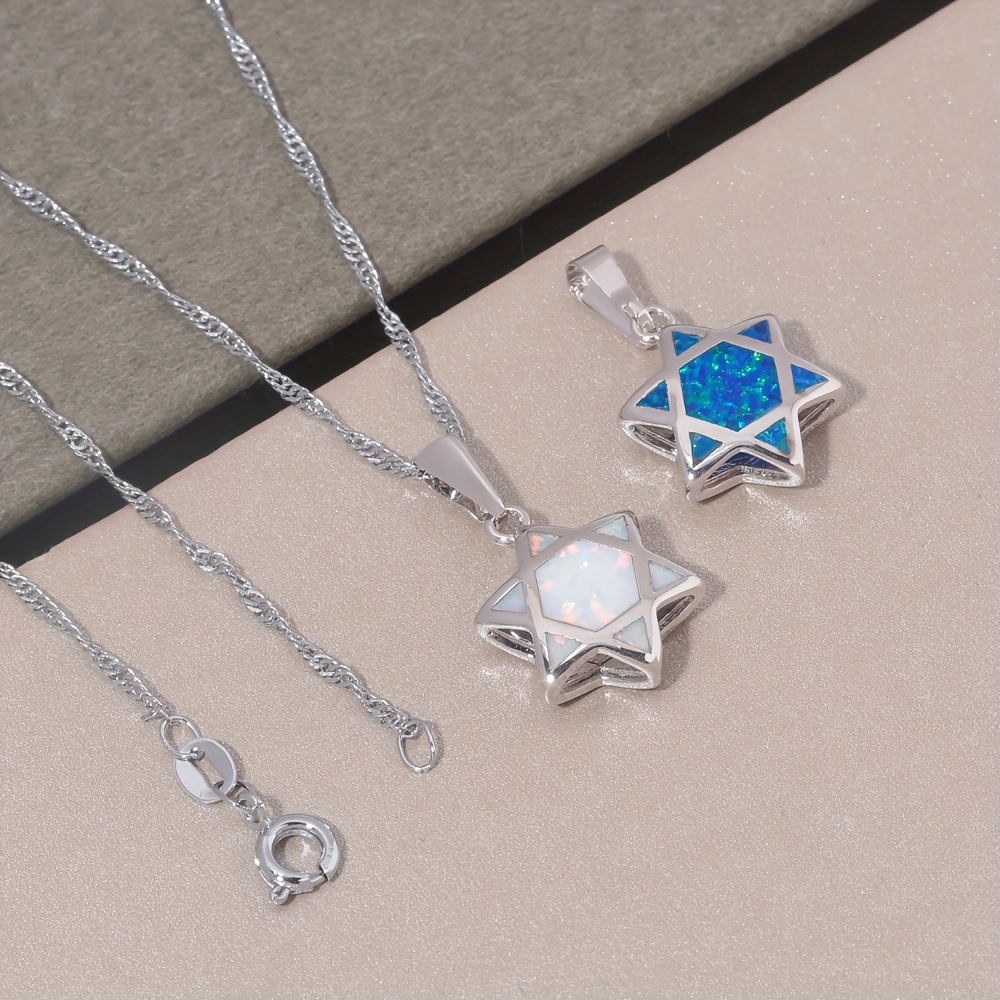 Davidster Opaal hanger ketting - Jewelry & Watches Sp Z Oo Janów Lubelski recensie en prijs