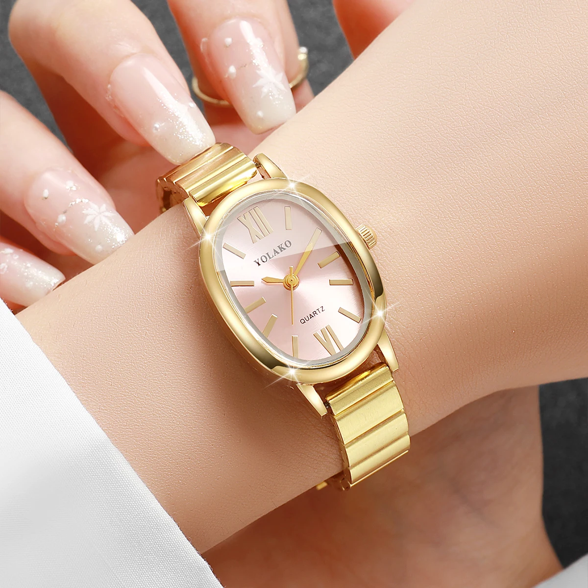 Elegante roze wijzerplaat dame - Jewelry Watches Gold recensie en prijs